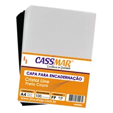Kit Capa Encadernação A4 Preta Couro Cristal Line 100un Foto  mini 1