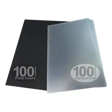 Kit Capa Encadernação A4 100un Transparente + 100un Preta Cor 100 Capas Transparente E 100 Capas Preta Foto mini 3