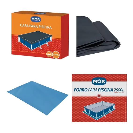 Kit Capa + Forro Para Piscina Retangular 2500 Litros Mor Foto 1