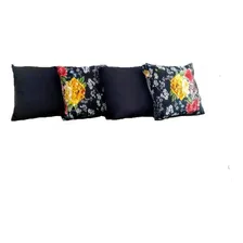 Kit Capa Para Almofada Floral Preto 4 Peças Foto mini 1