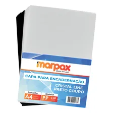 Kit Capa Para Encadernação Preta Couro + Cristal Line 500un Foto mini 4