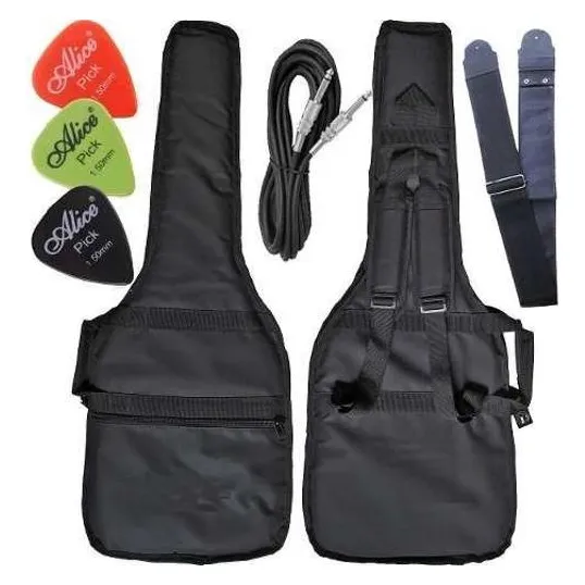 Kit Capa Para Guitarra Acolchoada Com Cabo Palhetas Correia Foto 1