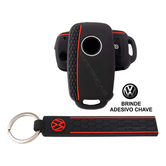 Kit Capa Silicone Chave + Chaveiro + Brinde Vw Golf Jetta Up Foto 1