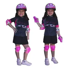Kit Capacete Cotoveleira Joelheira Infantil Bike Skate Rosa Foto mini  2