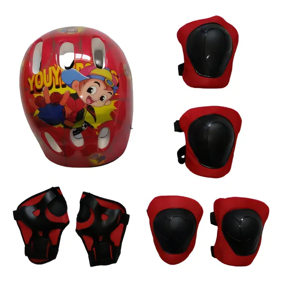 Kit Capacete + Proteção Infantil Bike Skate Patins Cores Foto 1