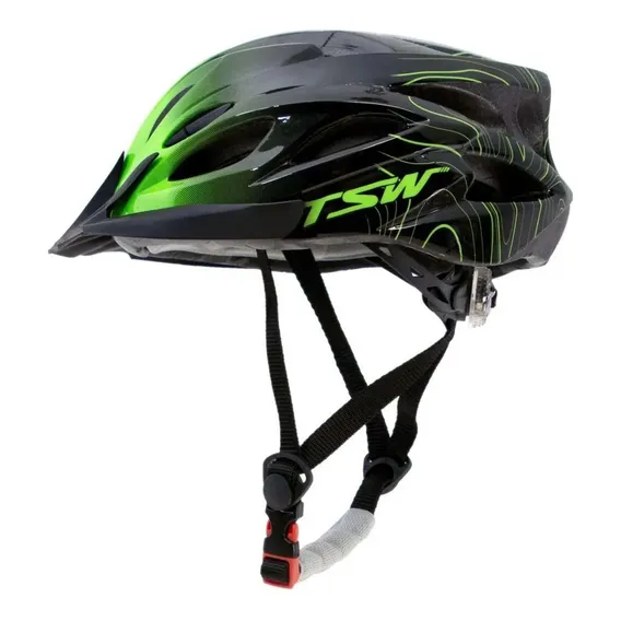 Kit Capacete Tsw Ciclismo Garrafa Squezze Óculos Bike Verde Foto 1