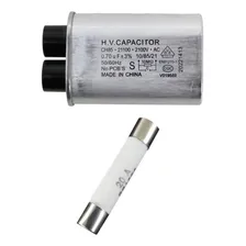 Kit Capacitor Microondas 0,70uf + Fusivel Cerâmico 20a Foto  mini 1
