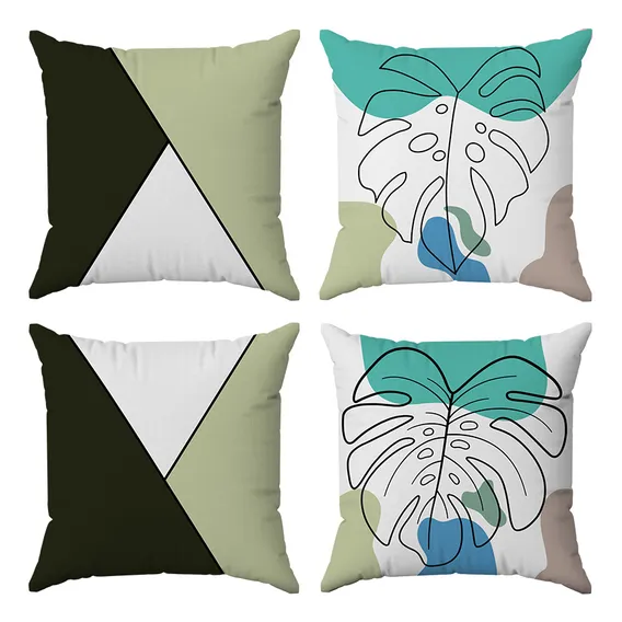 Kit Capas Almofadas Decorativas Folhas 6 45x45 - Id Decor Foto 1