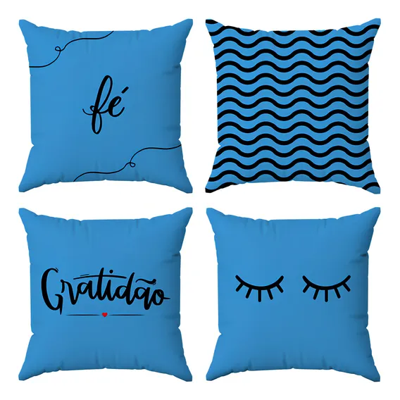 Kit Capas Almofadas Decorativas Gratidão 45x45 - Id Decor Foto 1