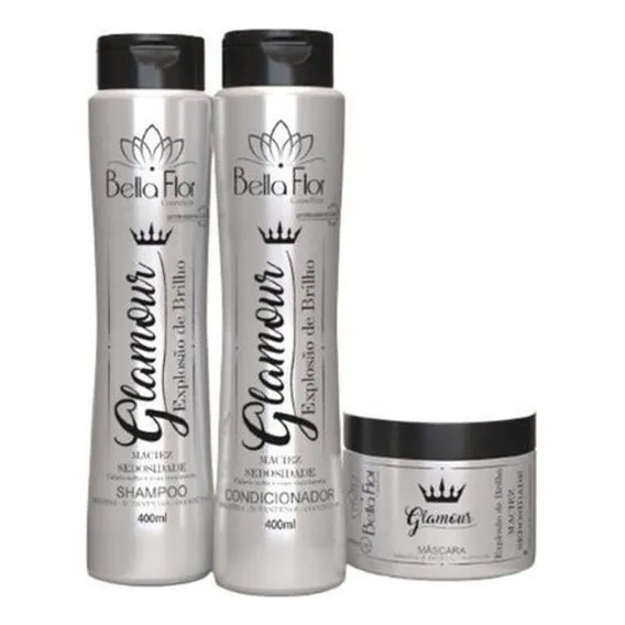 Kit Capilar Glamour Shampoo Condicionador E Máscara Foto 1