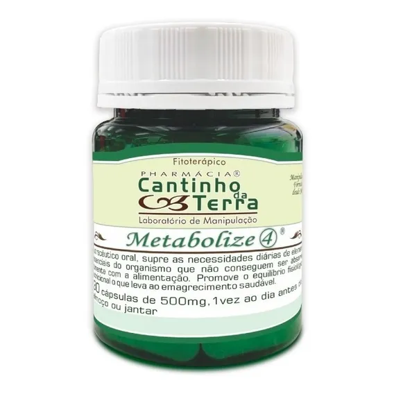 Kit Caps Metabolize 4 - 500mg - 2 Potes Sabor Sem Sabor Foto 1