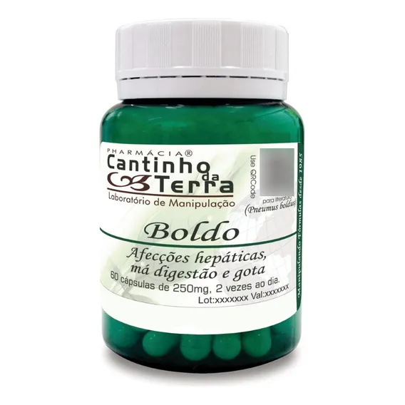 Kit Capsula Boldo 250mg - 2 Potes Foto 1