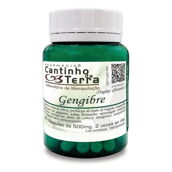 Kit Capsula Gengibre 500mg - 2 Potes Foto 1