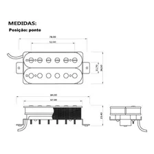Kit Captadores Malagoli Custom 59 Braço 84 Ponte Brancos Foto mini  2