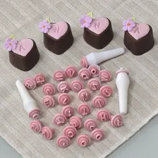 Kit Carimbo Para Doces Carimbo Marcador Alfabeto Letras 35un Cor Rosa Carimbo Alfabeto Dicionário Letras Foto mini  2