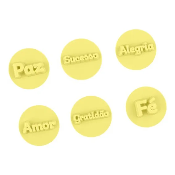 Kit Carimbos Amarelo Desejos Amarelo 2cm Foto 1