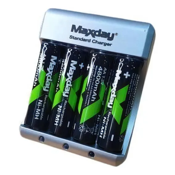 Kit Carregador + 4 Pilhas Aa 4800mah Recarregável Foto 1