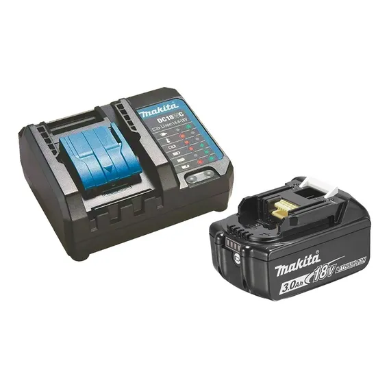 Kit Carregador Bivolt+bateria 18v 3ah Dc18wc+bl1830b Makita Foto 1