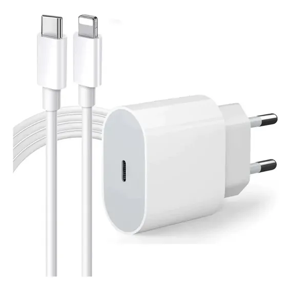 Kit Carregador De iPhone Fonte Com Cabo Carregamento Rápido 1m Pd 20w Foto 1