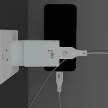 Kit Carregador de Parede USB-A + Cabo de Carregamento Lightning 1 m, ELG, KT810WC, 2.4A, 12W, BrancoAnĂșncio Foto mini 2