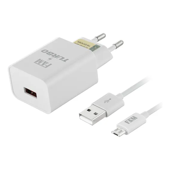 Kit Carregador E Cabo De Dados Turbo Micro Usb/v8 Foto 1