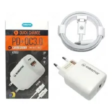 Kit Carregador Kimaster Turbo+pd Kt653 Tc Cor Branco Foto mini 1
