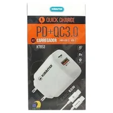 Kit Carregador Kimaster Turbo+pd Kt653 Tc Cor Branco Foto mini 2