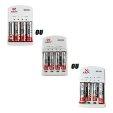 Kit Carregador Rápido Bivolt + 4 Pilhas Aa Aaa Recarregável Foto mini 1