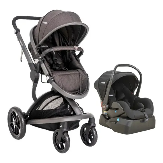Kit Carrinho De Bebê Kiddo Quantum Com Bebê Conforto E Base Foto 1