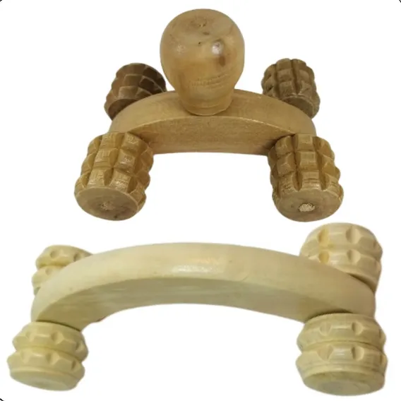 Kit Carrinho Massageador Madeira Corporal Relaxante Fisio Foto 1