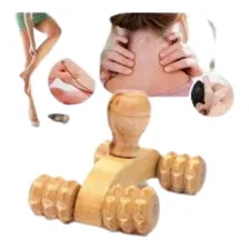 Kit Carrinho Massageador Madeira Corporal Relaxante Fisio Foto mini 4
