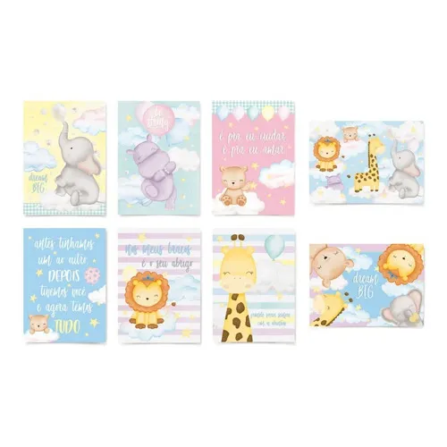 Kit Cartaz Decorativo Festa Bichinhos Baby - 8 Unidades Foto 1