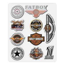 Kit Cartela Adesivos Compatível Harley Davidson 3d 10 Un 03 Cor LOGOS HARLEY DAVIDSON Foto  mini 1