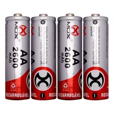 Kit Cartela Com 4 Pilhas Aa Recarregável Mox 2600mah Foto mini  3