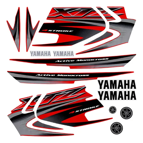 Kit Cartela Faixa Adesiva Yamaha Xtz 125 Vermelha Ano 2006 Foto 1