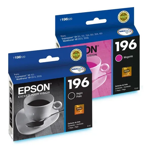 Kit Cartucho De Tinta Epson T196 Magenta/preto (eps01) Foto 1
