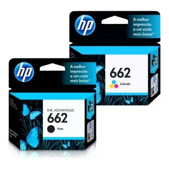Kit Cartucho Hp 662 Cz103ab Preto + Cz104ab Color Foto 1