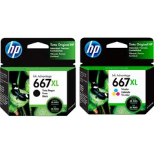 Kit Cartucho Hp 667xl Colorido + Preto Foto mini 1