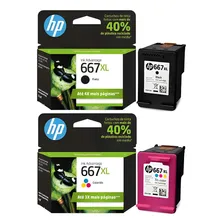 Kit Cartuchos Hp 667 Xl Preto + Xl Color 2376 2776 Foto mini 3