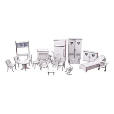Kit Casa Boneca Móveis Para Decoração Emily Crem A+b Darama Foto mini 4