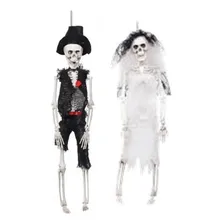 Kit Casal Esqueleto Caveira Decoração Festa Halloween Foto  mini 1