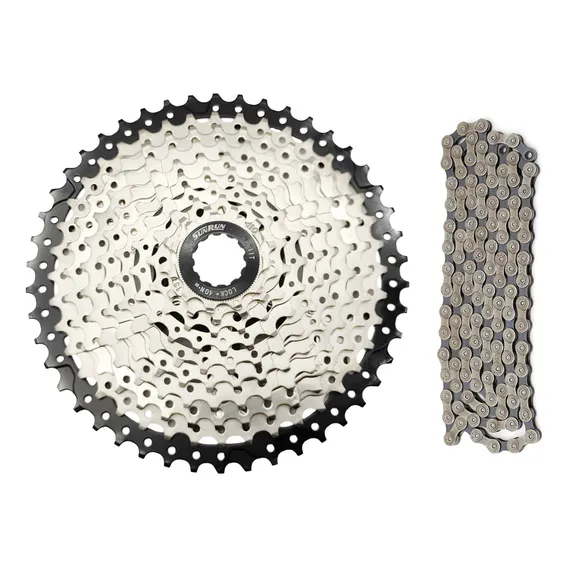 Kit Cassete 10v 11-46d K7 Com Corrente 10v Bike Mtb Speed Foto 1