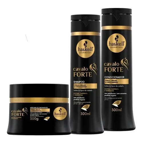 Kit Cavalo Forte Haskell Shampoo + Condicionador + Máscara Foto 1