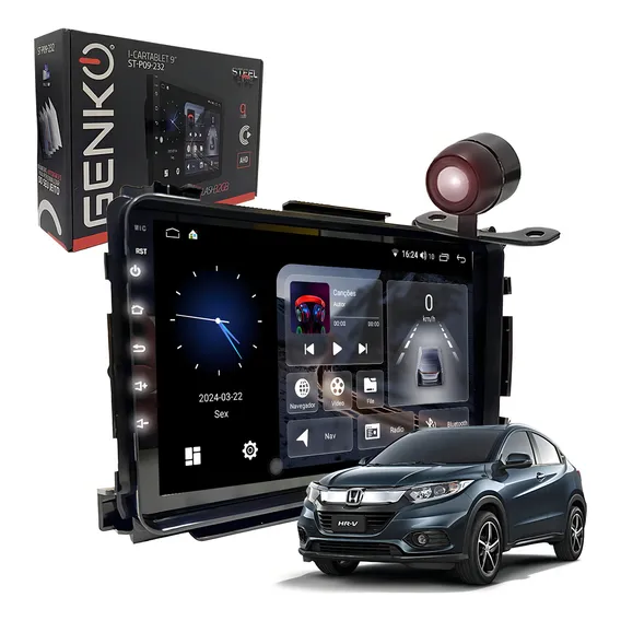 Kit Central Multimídia Honda Hrv 2015 Á 2021 Bt Espelhamento Cor Honda Hrv 2020 Foto 1