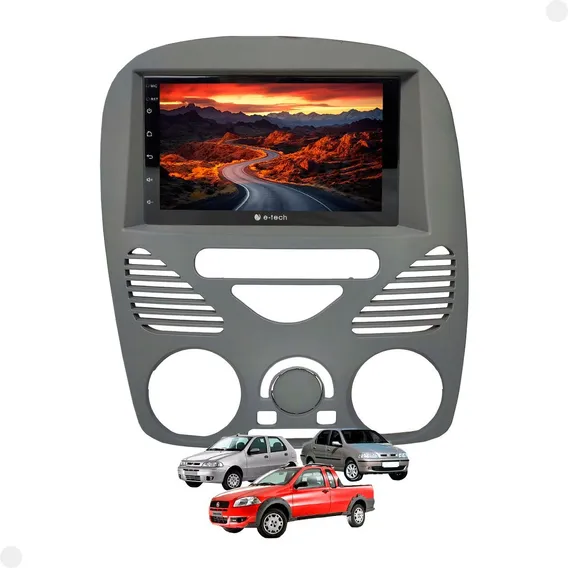 Kit Central MultimÃdia Mp5 2 Din Android Palio Siena Strada Foto 1