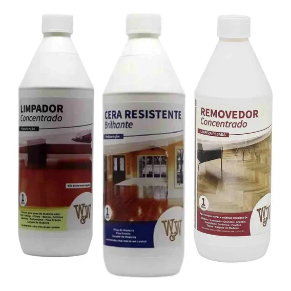Kit Cera Brilhante + Removedor + Limpador De Madeira Foto 1