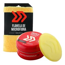 Kit Cera Triple Wax 100g + Flanela 40x60 Autoamerica Foto mini 1