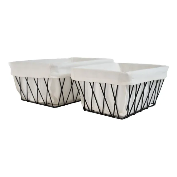 Kit Cesto Aramado Com Forro Multiuso 15cm E 18 Cm - Oikos Foto 1