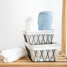 Kit Cesto Aramado Com Forro Multiuso 15cm E 18 Cm - Oikos Foto mini 4