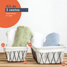 Kit Cesto Aramado Com Forro Multiuso 15cm E 18 Cm - Oikos Foto mini  2